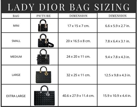 lady dior bag sizes.